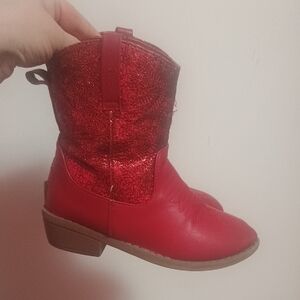 PAWZ Red Glitter Kids Boots